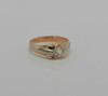 19K RG Diamond Solitaire Ring Old Mine Cut Stone Circa 1880 Size 10.25