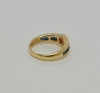 18K YG Ruby and Sapphire Ring, Maker T in Circle, Circa 1990, Size 7