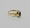 14K YG Sapphire and Diamond Ring Medium Blue Cabochon Circa 1980 size 8.5