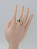 14K YG Sapphire and Diamond Ring Medium Blue Cabochon Circa 1980 size 8.5