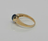 14K YG Sapphire and Diamond Ring Medium Blue Cabochon Circa 1980 size 8.5