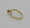 Pinkish-Brown Tourmaline Ring Bypass Design 14K YG "S" Shaped 1960's Size 6