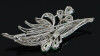 Superb Chinese Platinum Pin, Floral Spray Design with Diamonds and Jade, 1970's