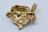 Superb Vintage 14K Yellow Gold Diamond Enamel Cat Pin or Pendant, Circa 1950