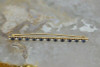 14K Yellow Gold Sapphire and Pearl Bar Pin, 11 stones, 12 pearls, Circa 1950