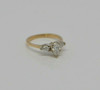 14K YG 3 Stone Diamond Ring, White Gold Heads app. 1 ct tw, H VS2,1960, Size 6