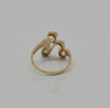 14K YG Diamond Artsy Ring Biomorphic Top H SI1 Circa 1970 Size 9
