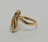 14K YG Diamond Artsy Ring Biomorphic Top H SI1 Circa 1970 Size 9