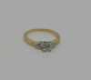 14K YG Diamond 3 Stone Ring, H SI1, White Gold Head, Circa 1960, Size 5.5