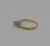 14K YG Diamond 3 Stone Ring, H SI1, White Gold Head, Circa 1960, Size 5.5