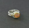 Handmade Sterling and 22K Gold Morganite Cameo Ring Size 6.5 Circa 1980