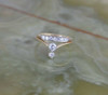 Tiara Shaped Diamond Ring 14K YG, G VS, 2/3 ct tw 1960's, size 6