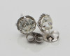 3 ct Plus Diamond Stud Earrings Diamond Halo Surround Old Mine Cuts