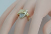 14K White & Yellow Gold Modernist Diamond Cocktail Ring, Circa 1970, Size 7