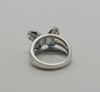 Super Quality 18K WG Diamond & Sapphire Butterfly Ring Size 7.25 Circa 2000