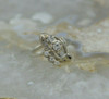 14K WG Diamond Floral Deco Ring with Diamonds Circa 1950 Size 5