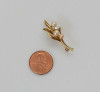 14K Yellow Gold Pearl and Diamond Floral Pin, Circa 1950