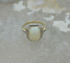 14K Yellow & White Gold Opal Ring, 8 Sided White Gold Top, Circa 1935, Size 5.5