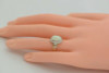 14K Yellow & White Gold Opal Ring, 8 Sided White Gold Top, Circa 1935, Size 5.5