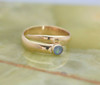 9K YG Opal Doublet Snake Ring, Bypass Design, Bezel Set, Size 6.25, Circa 1970