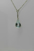 18K White Gold Vintage 10 ct + Aquamarine and Diamond Pendant w/Chain, 1950's