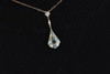 18K White Gold Vintage 10 ct + Aquamarine and Diamond Pendant w/Chain, 1950's