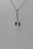 18K White Gold Vintage 10 ct + Aquamarine and Diamond Pendant w/Chain, 1950's