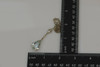 18K White Gold Vintage 10 ct + Aquamarine and Diamond Pendant w/Chain, 1950's