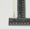 14K Yellow Gold Opal Crystal Teardrop Pendant on Link Chain 15"