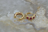 14K Yellow Gold Ruby Hinged Ear Clips