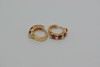 14K Yellow Gold Ruby Hinged Ear Clips