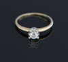 14K Yellow Gold Diamond Solitaire Illusion Mount Ring Circa 1940, Size 7.75