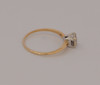 14K Yellow Gold Diamond Solitaire Illusion Mount Ring Circa 1940, Size 7.75