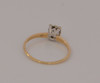 14K Yellow Gold Diamond Solitaire Illusion Mount Ring Circa 1940, Size 7.75