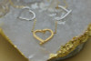 14K Yellow & White Gold Heart Chain 17" Long, Circa 1990