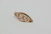 10K Yellow Gold Filigree Diamond set Pin, Marquise shaped, Circa 1950