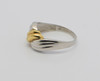 Platinum and 18K Yellow Gold Swirl Design Ring, Size7