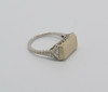 New old Stock Platinum Filigree Ring w/Pierced Sides Circa 1925, Size 5.5