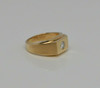 14K YG Diamond Ring Gypsy Set Florentine Finish Deco Style Size 10.25 Circa 1960