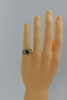 Vintage 14K YG Men's Blue Linde Star Sapphire and Diamond Ring Size 8 Circa 1950