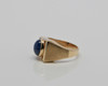 Vintage 14K YG Men's Blue Linde Star Sapphire and Diamond Ring Size 8 Circa 1950