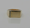 Men's 10K Yellow Gold Diamond Signet Ring Size 12.5 Circa 1970