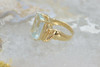 Large 14K Yellow Gold Aquamarine Ring Circa 1990 Size 7.75