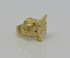 14K Large YG Rams Head Ring with Ruby Eyes Handmade Size 8.75 Circa 1980