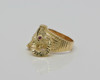 14K Large YG Rams Head Ring with Ruby Eyes Handmade Size 8.75 Circa 1980