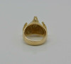 14K Large YG Rams Head Ring with Ruby Eyes Handmade Size 8.75 Circa 1980