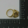 14K Large YG Rams Head Ring with Ruby Eyes Handmade Size 8.75 Circa 1980