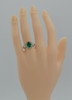 Superb 14K WG Oval Emerald Faceted and Diamond Halo Ring Size 7 Circa 1990