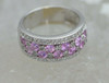 Diamond and Pink Sapphire Ring 2 ct tw 14K WG Size 8 Maker EFFY