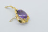 14K Yellow Gold 23ct Amethyst Pendant Pearl Enhancer with Locking Clasp